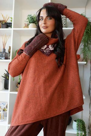 Beyond Terry Oversized Cowl Knit Russett Marl